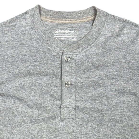 Men's EDDIE BAUER Outdoor‎ Thick Heather Gray Henley- Size Large - Picture 2 of 10